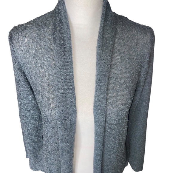 Windi River Gray Open Weave Draped Cardigan Size Small - Picture 3 of 16